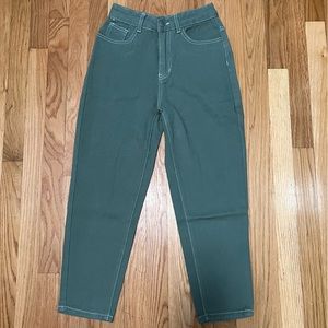 Green mom jeans